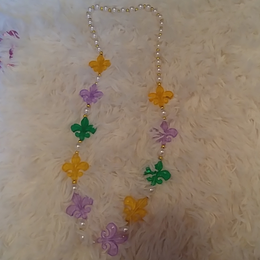 Mardi gras party girl necklace